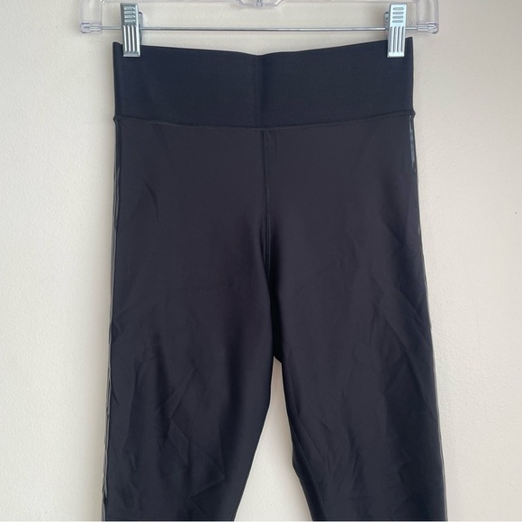 ULTRACOR Glossy Striped Black Leggings shiny compression track solid medium M - Picture 6 of 14